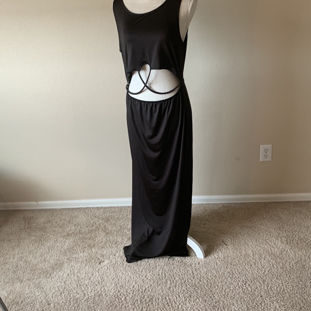 Cute and Sexy black Maxi with high slits. NWT, - Picture 4 of 12